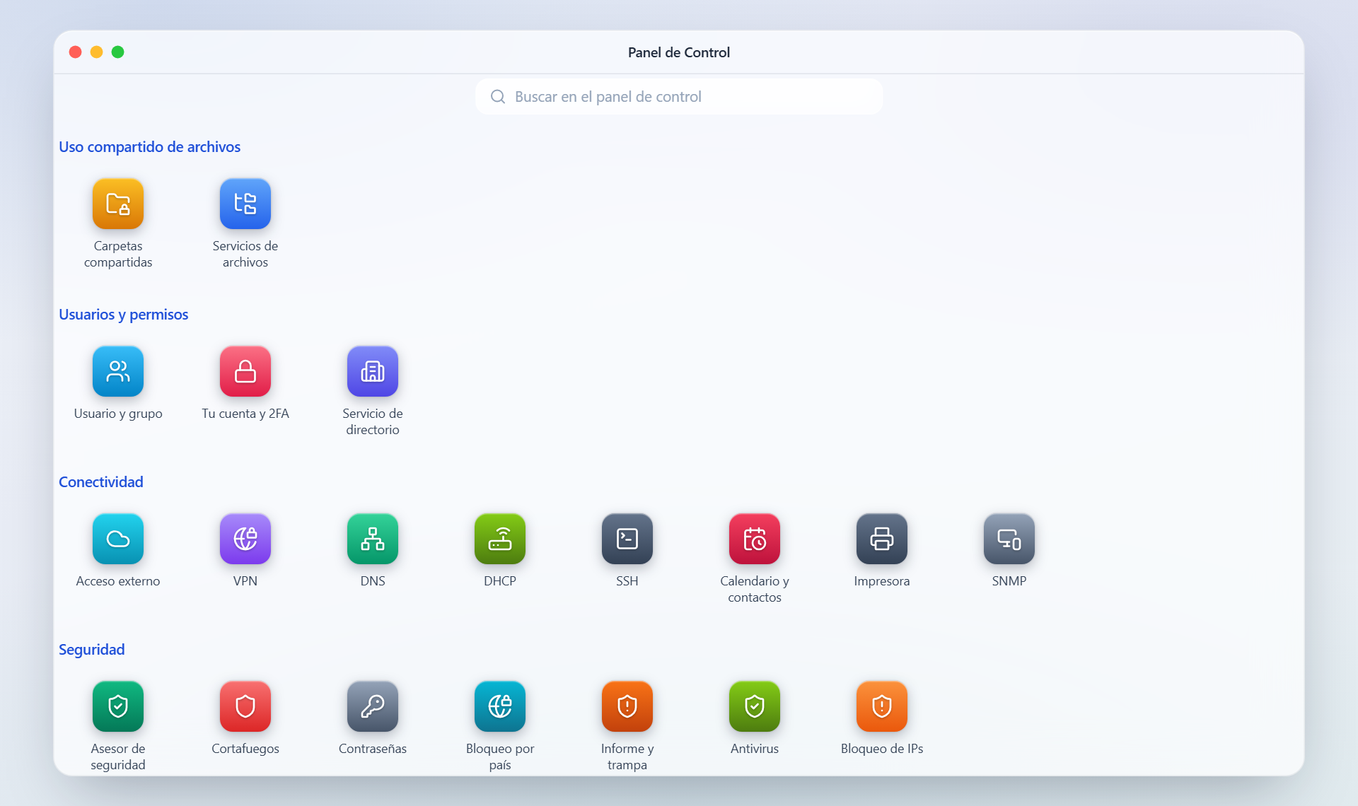 Control panel · LGM-OS